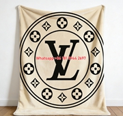 LV Classic Circular Monogram Blanket Iconic LV Round Emblem Throw 013